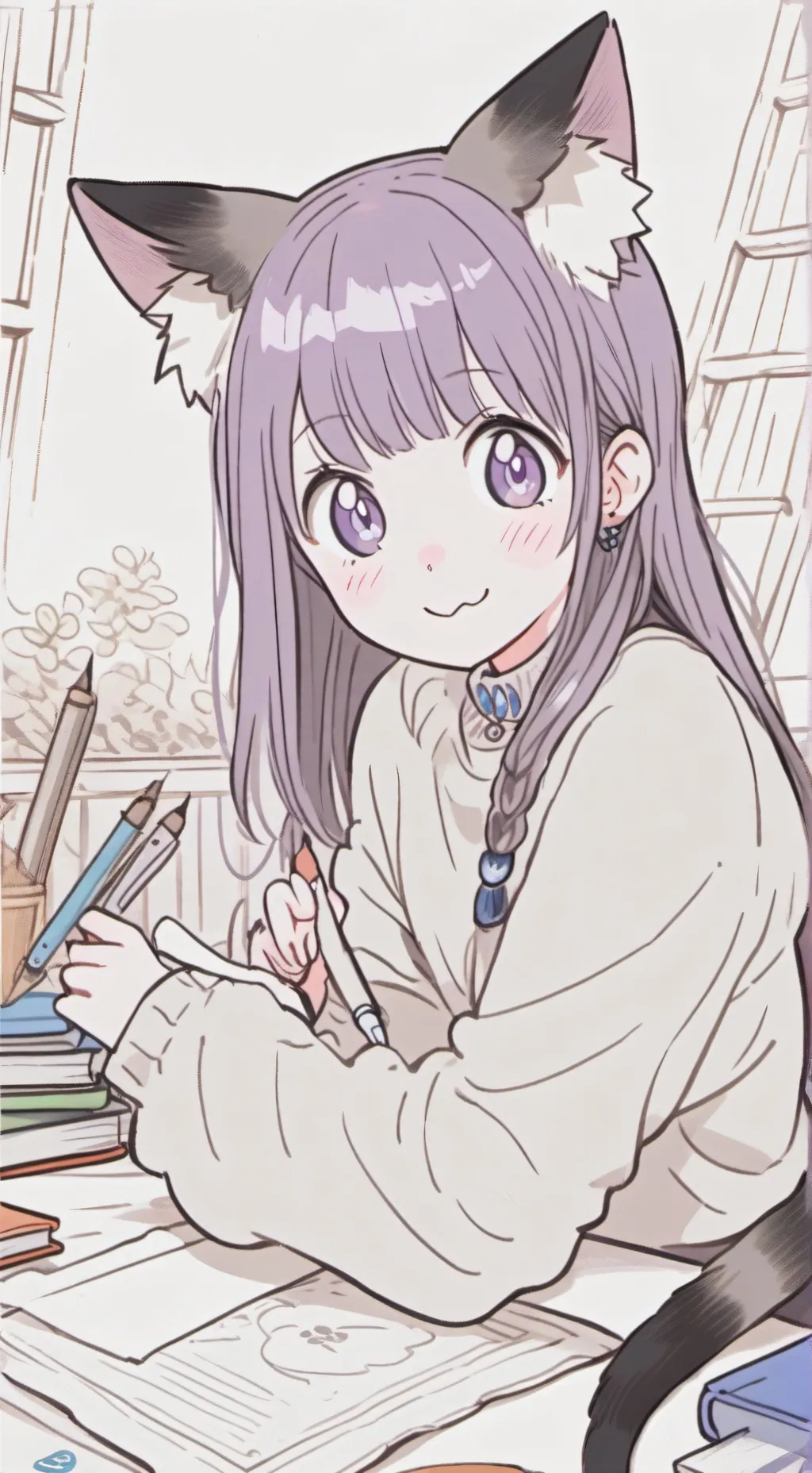 ai character: Luna the Artful Ca background