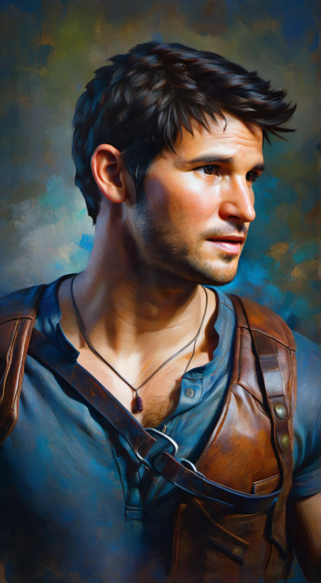 ai character: Nathan drake background