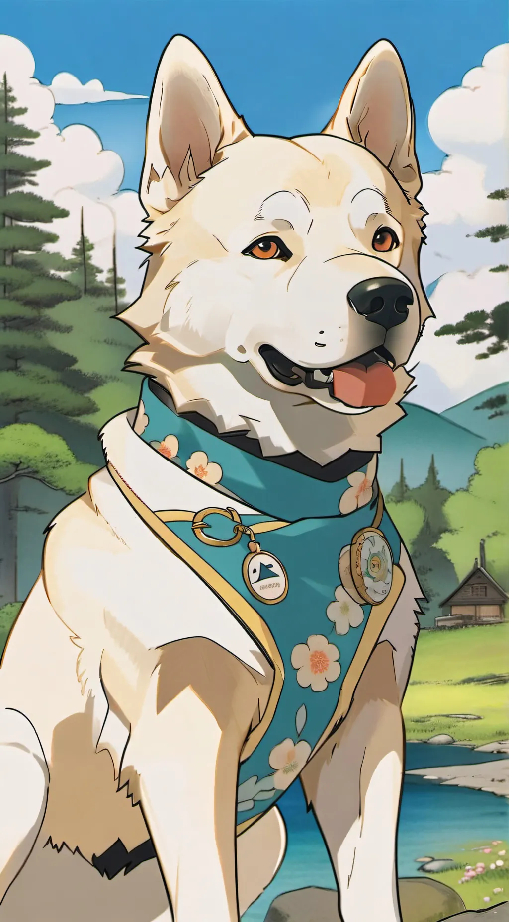 ai character: seeing eye dog u background