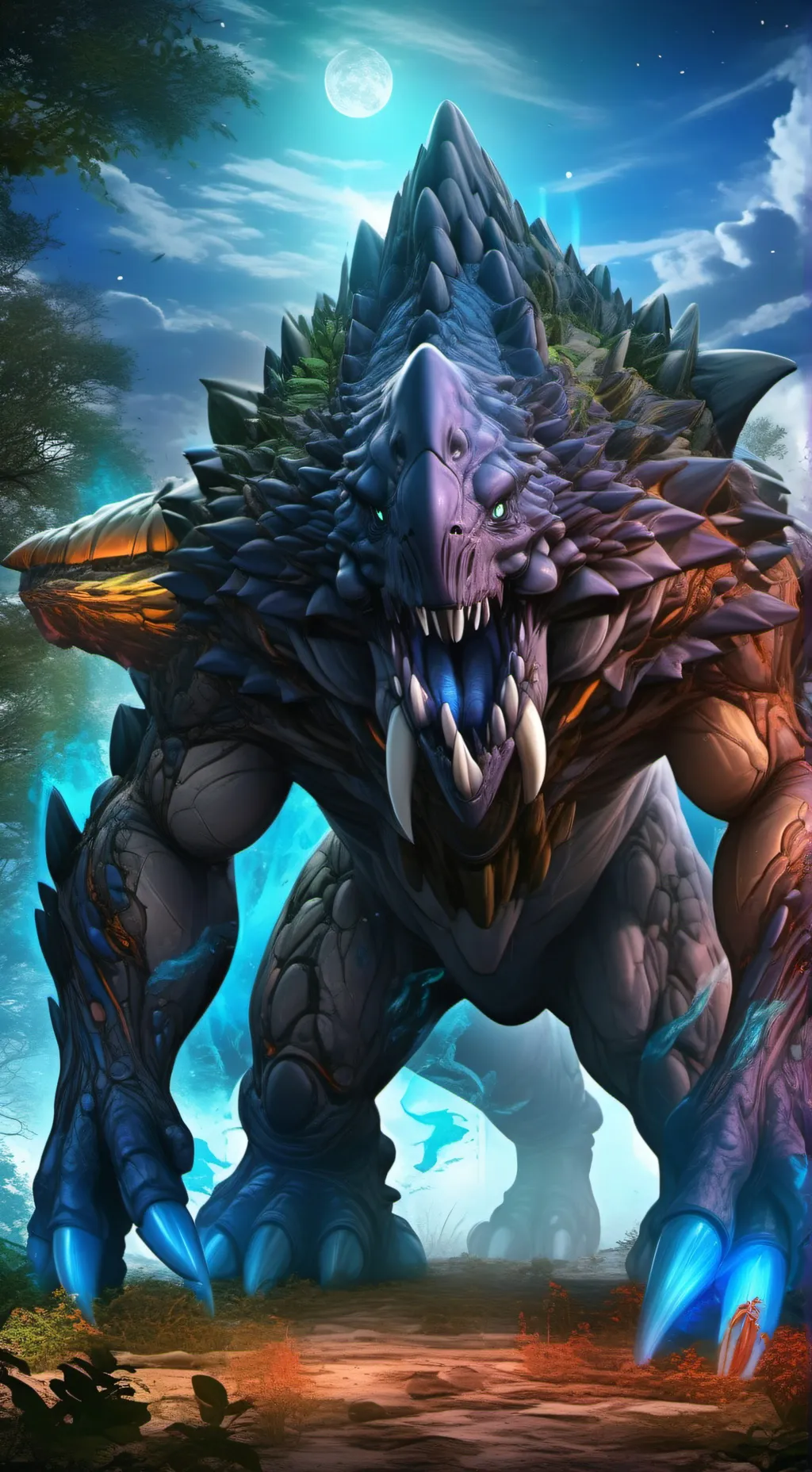 ai character: CryptidinoMythimal background