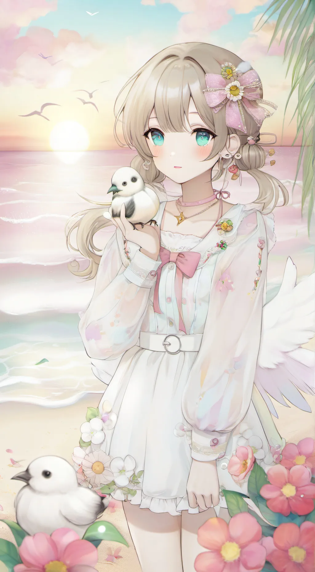 ai character: Kny at the beach!! background