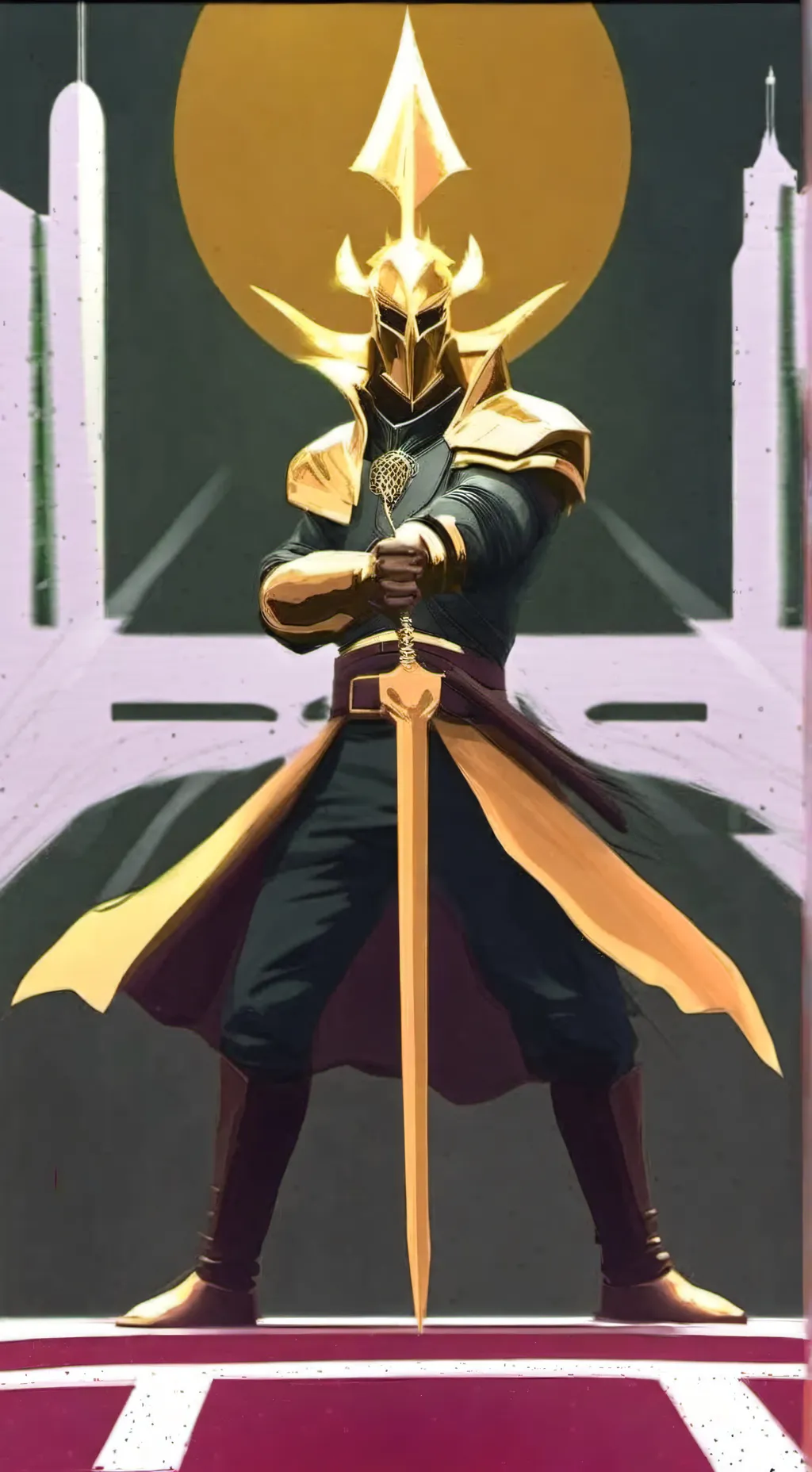 ai character: golden sowedman  background