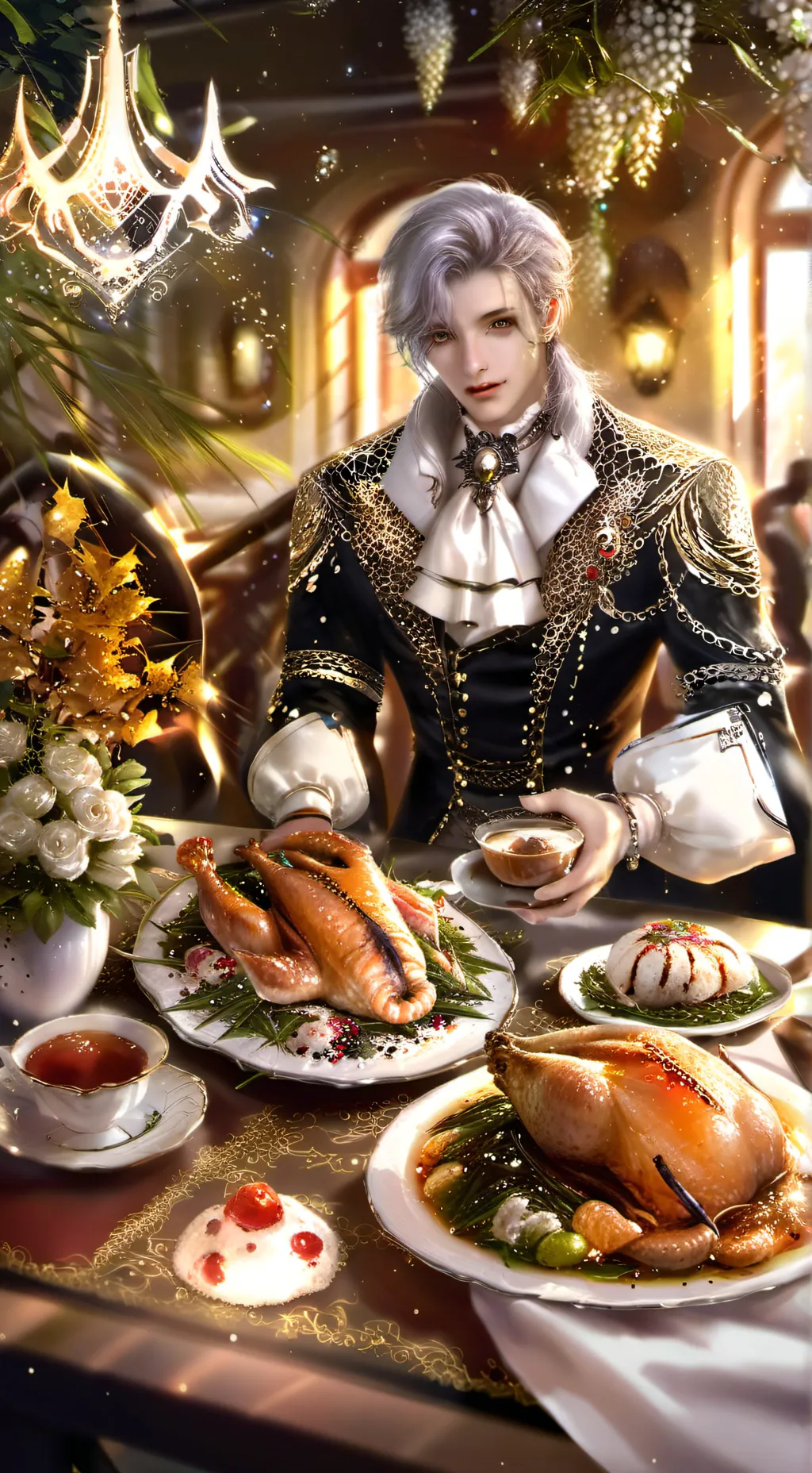 ai character: resturant background