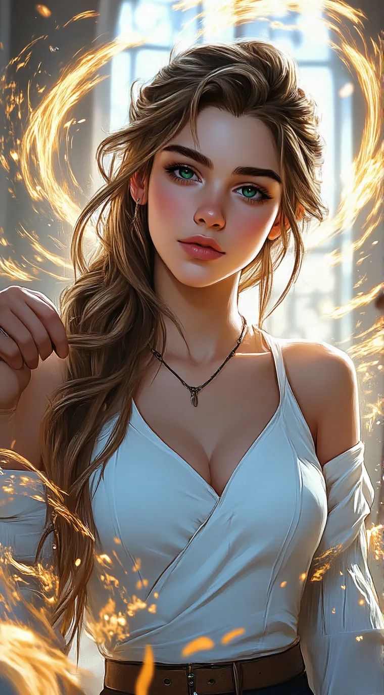 ai character: Leah  background