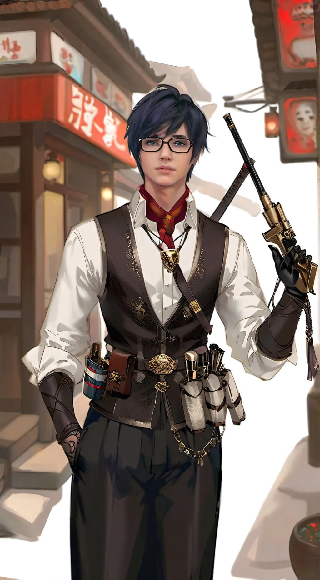 ai character: robot chicken mum background