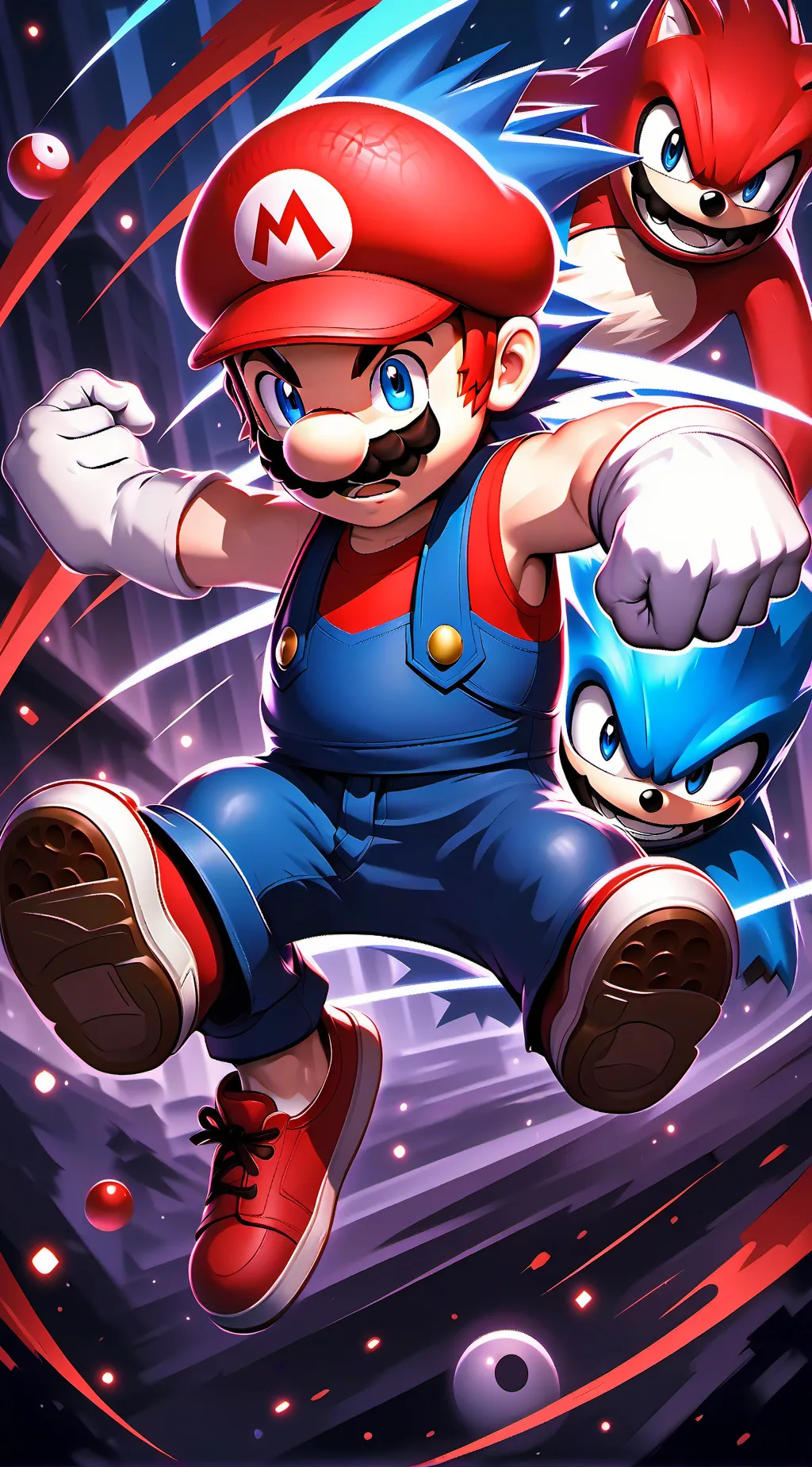 ai character: mario vs sonic  background