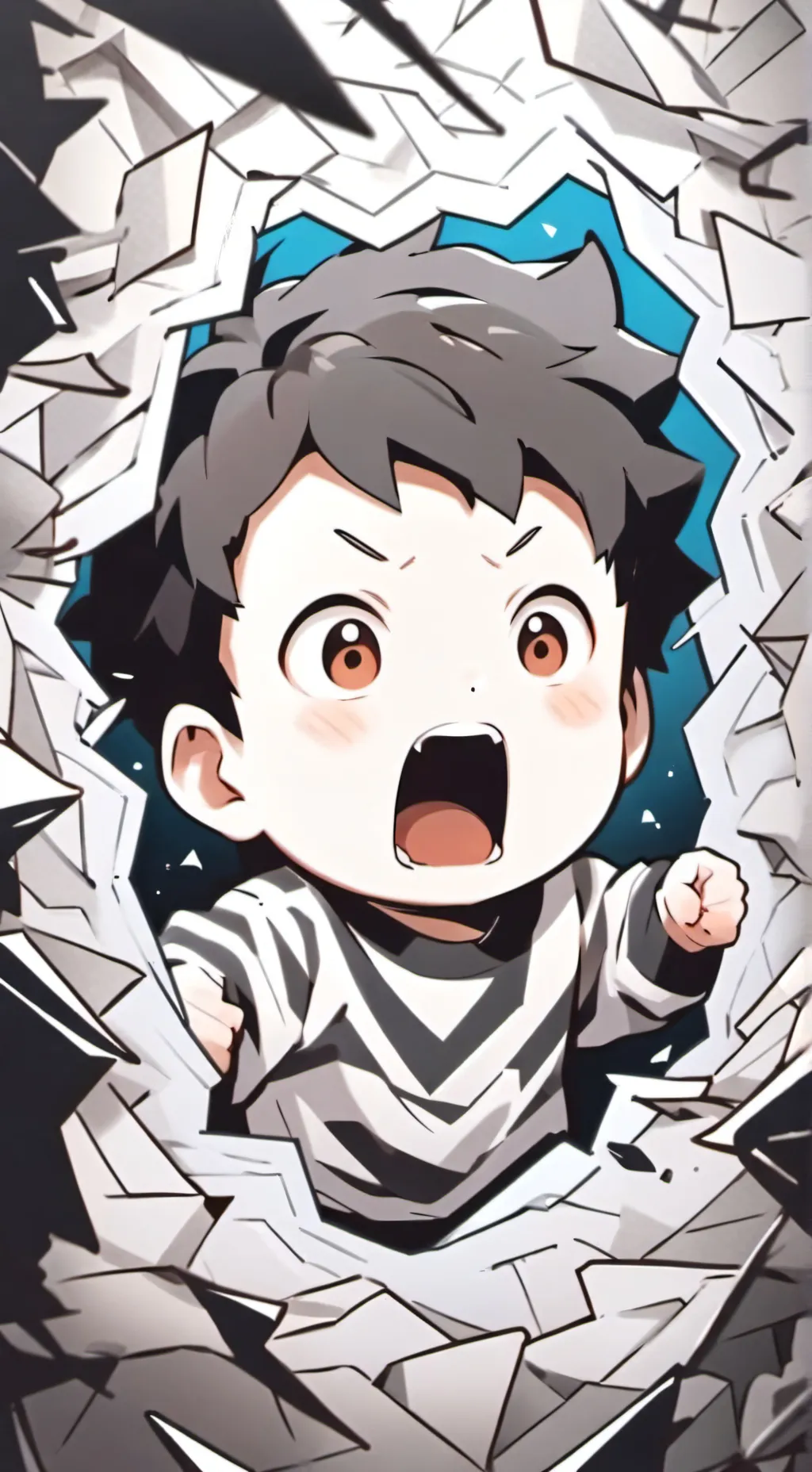 ai character: angrey baby background