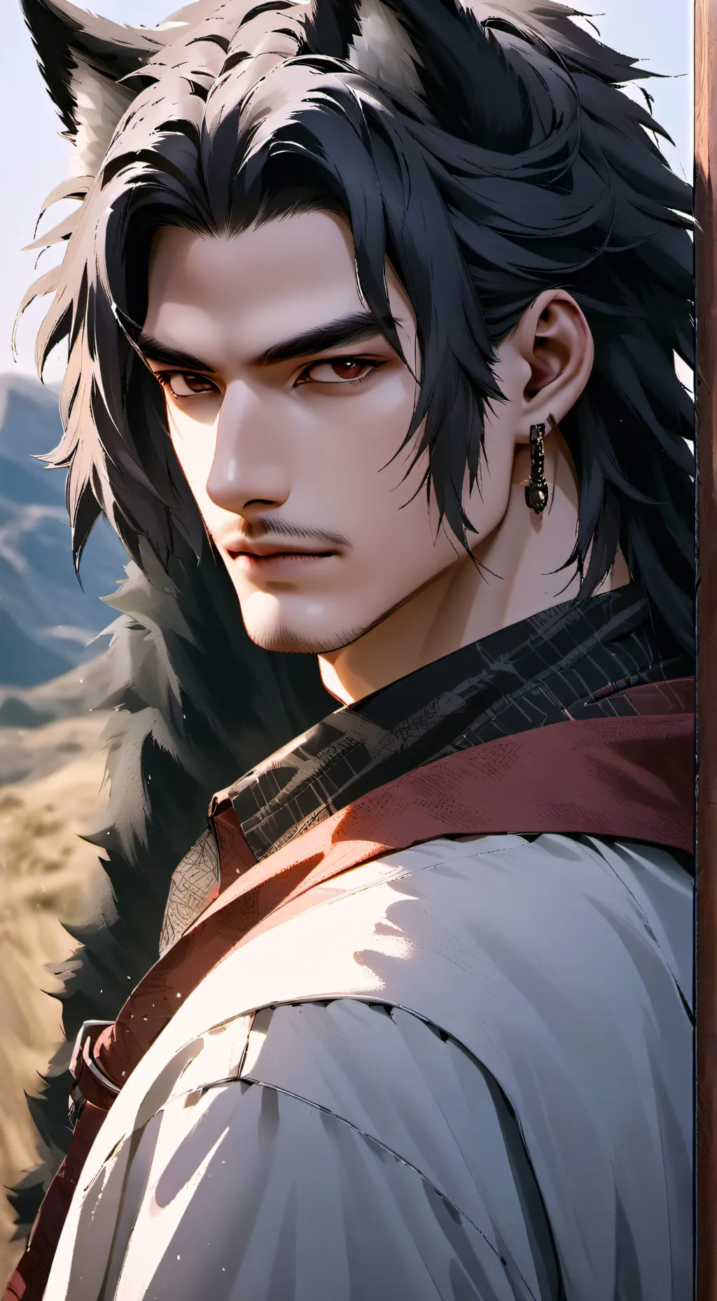 ai character: gray background