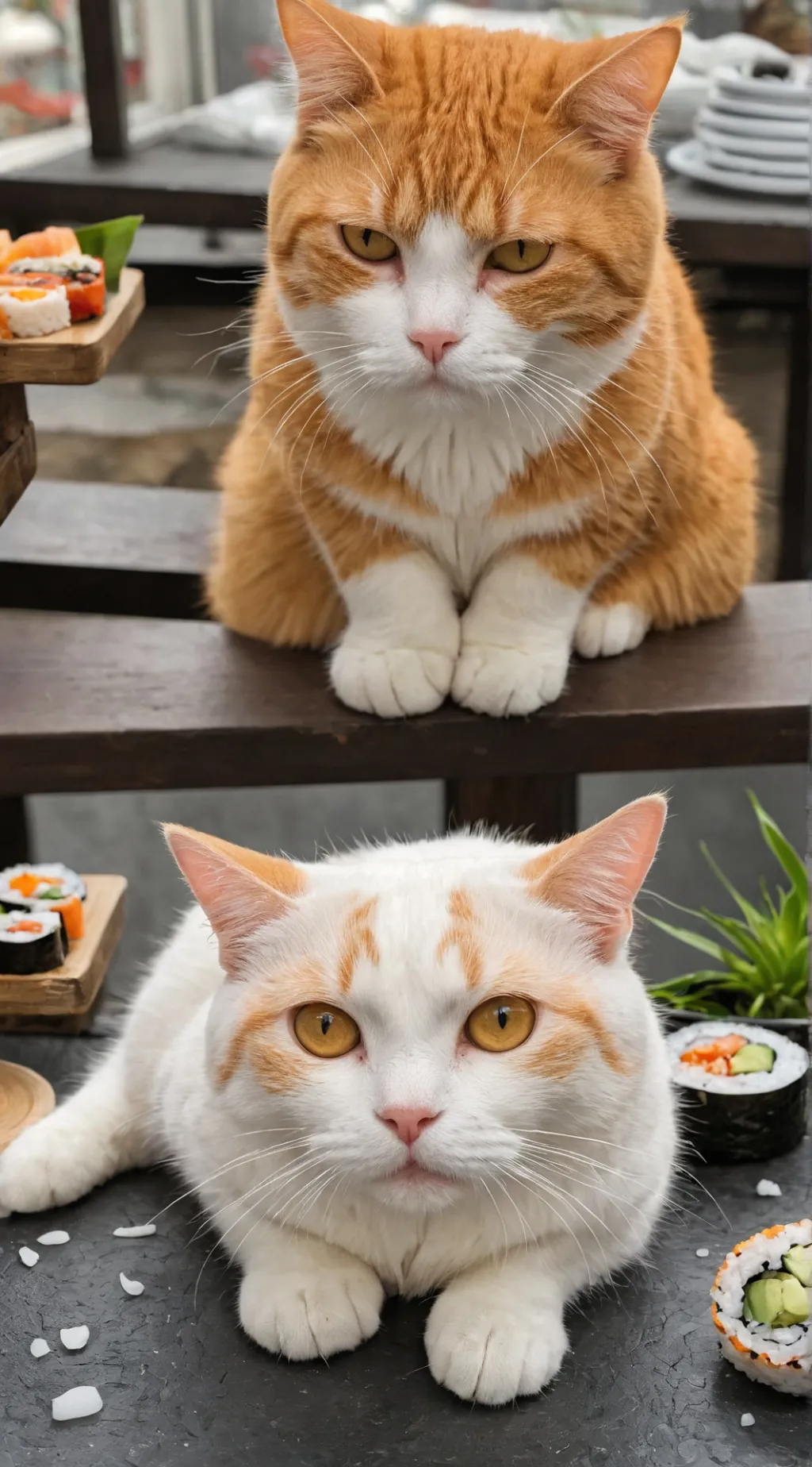 ai character: coco and sushi background