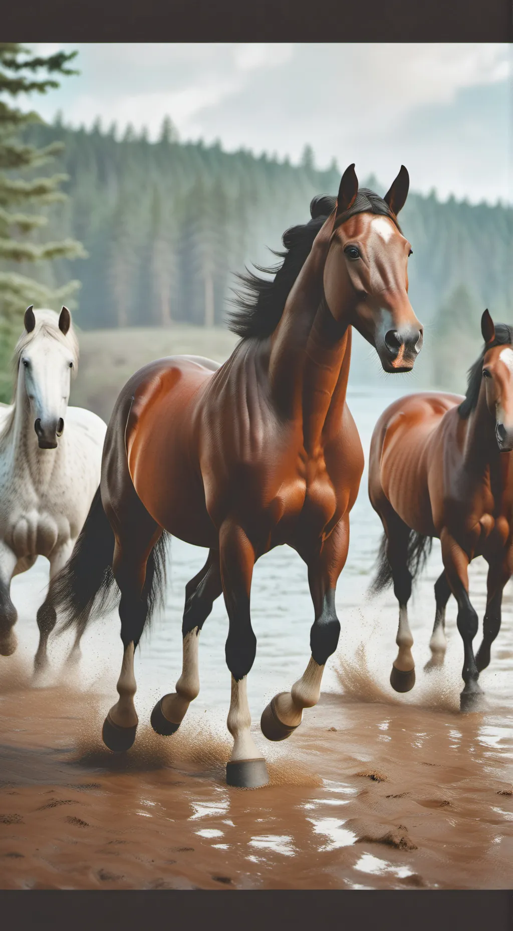 ai character: Mha Go horse ridin background