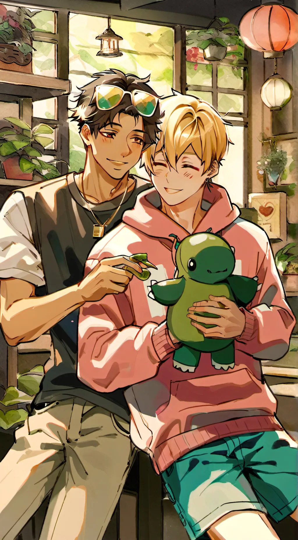 ai character: Mike and luke <3 background