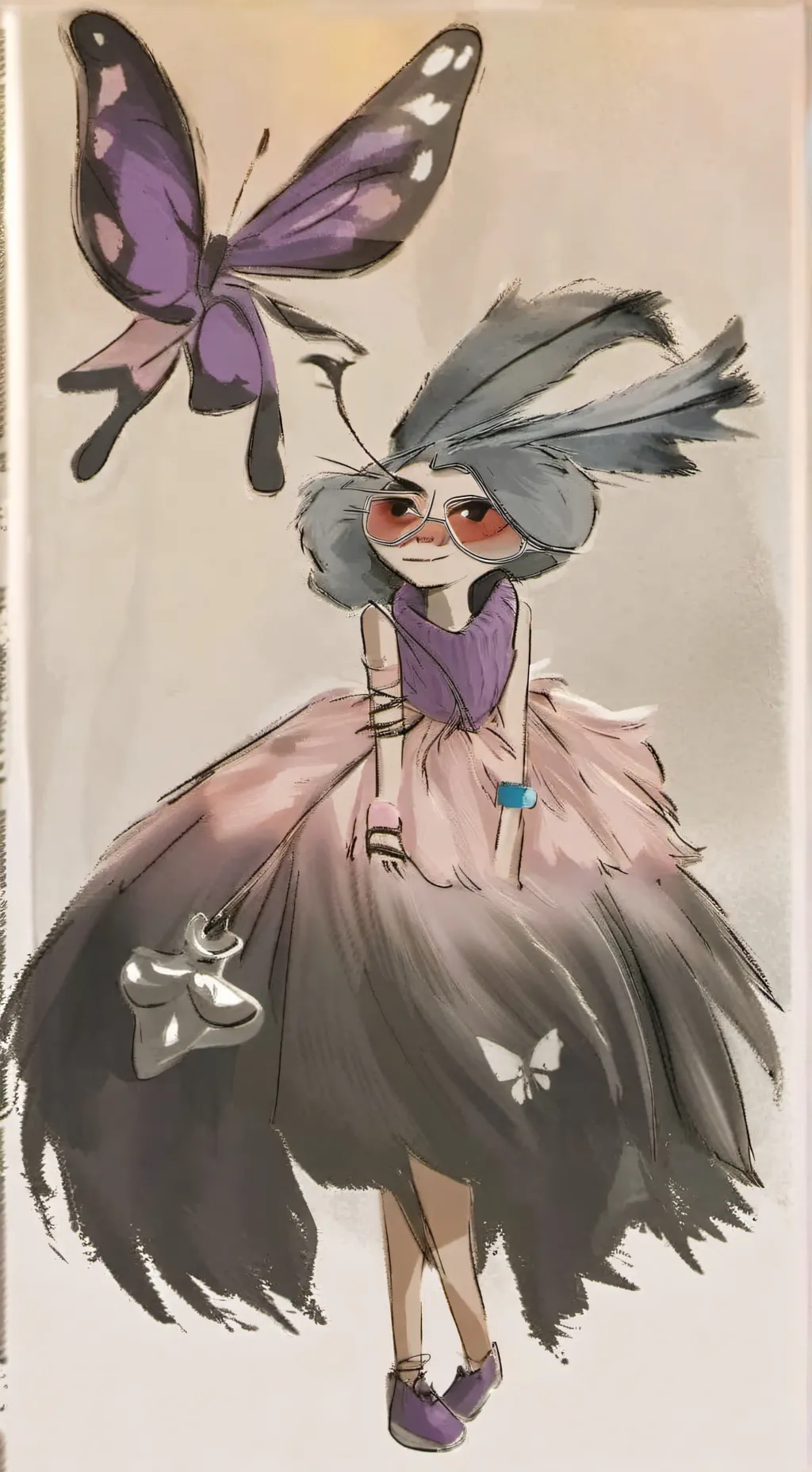 ai character: flutter (Dw) background