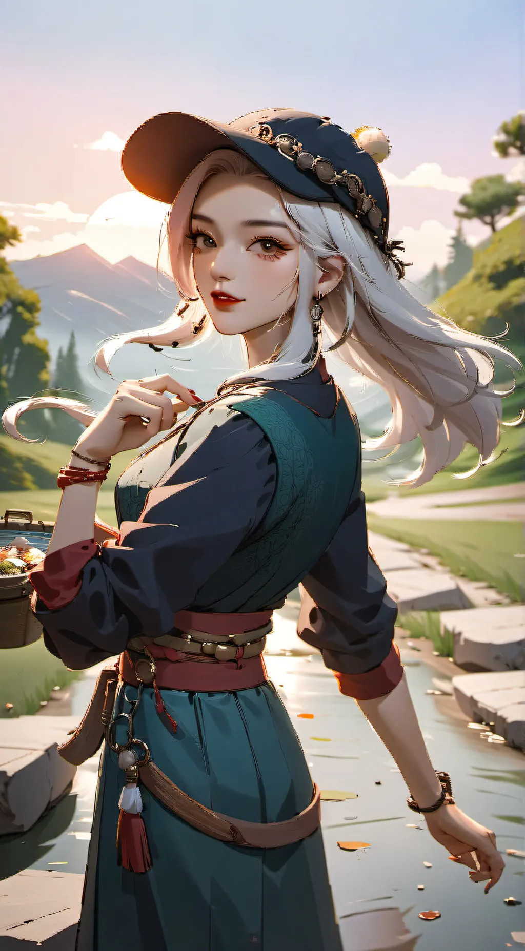 ai character: stuck girl background