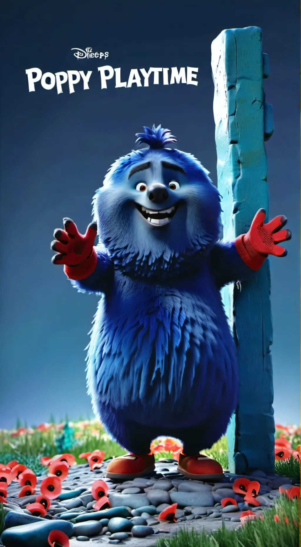 ai character: Poppy Playtime background