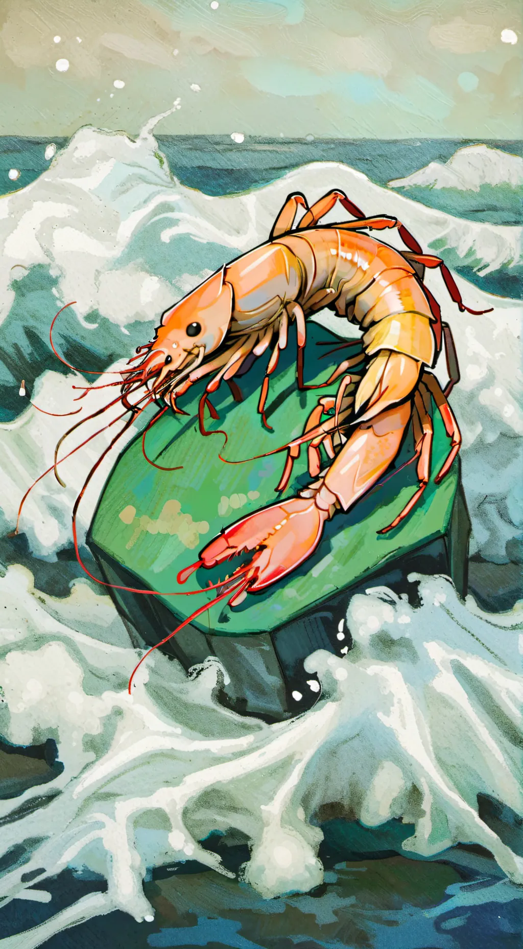 ai character: Shrimpo background