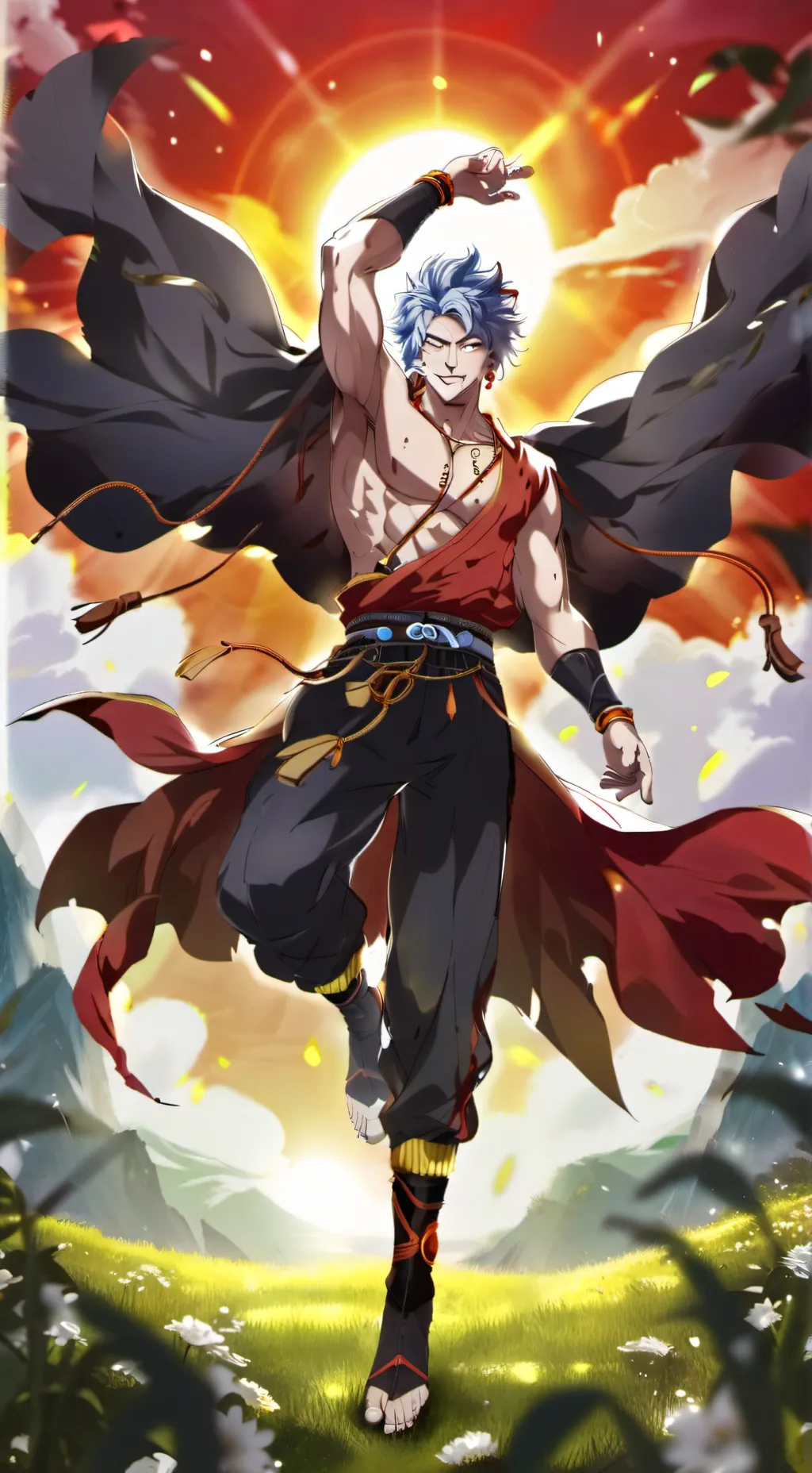 ai character: Cat God as a human background