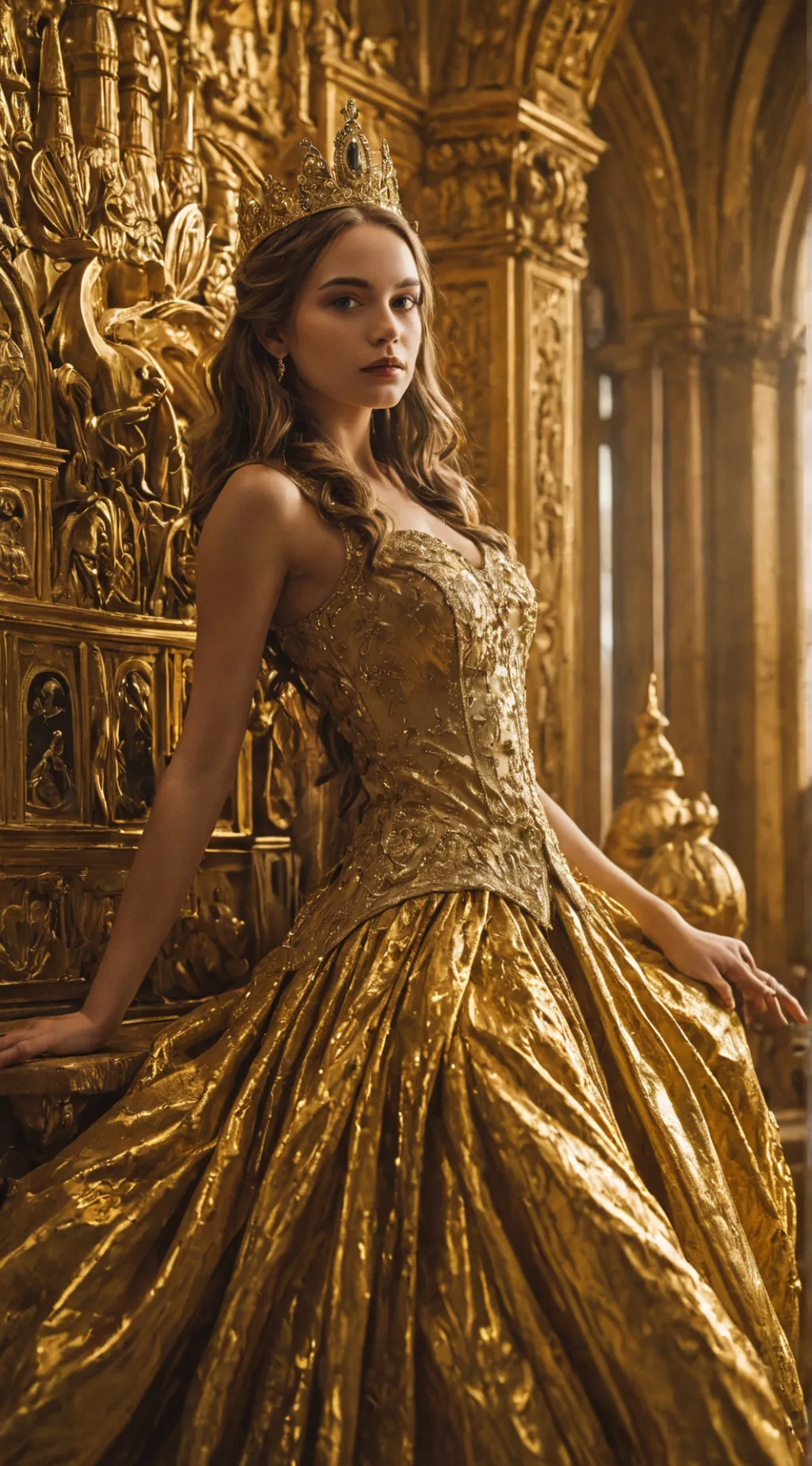 ai character: Madison gold queen background