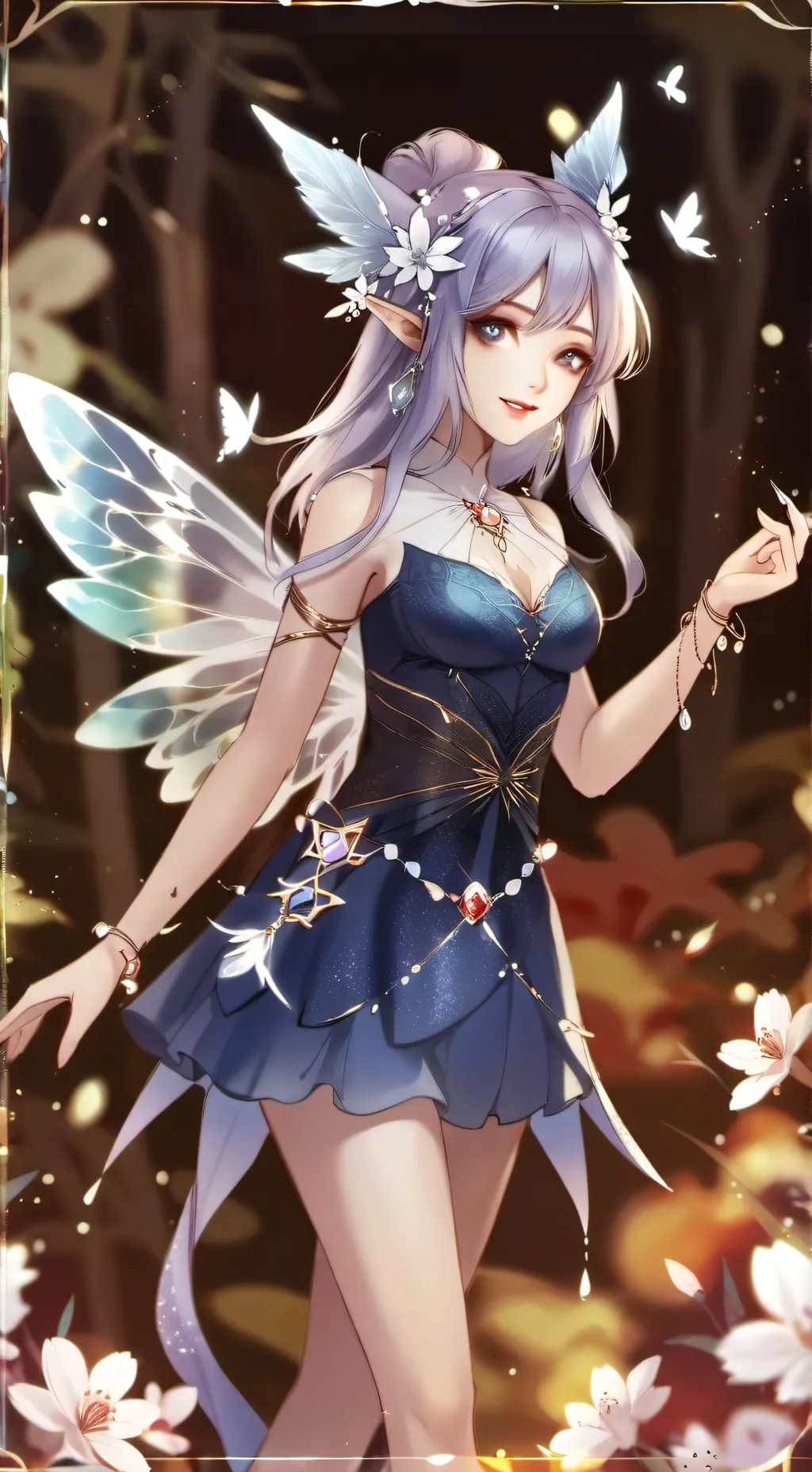 ai character: blue fairy background