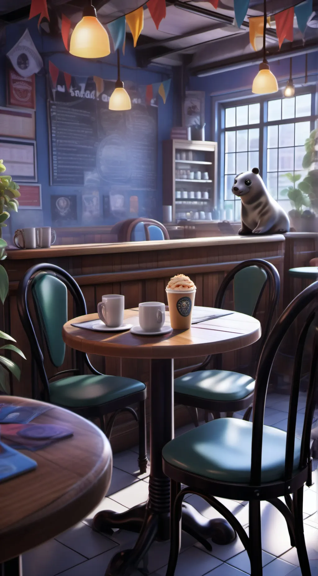 ai character: The Seal's Café Chronicles background