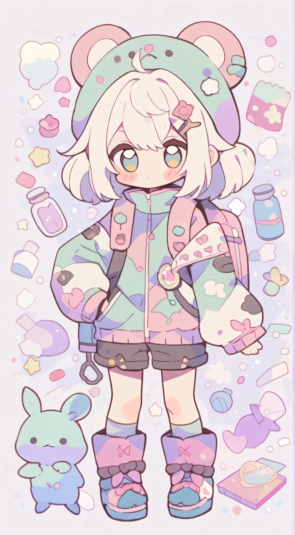 ai character: Sky sprunki girl background