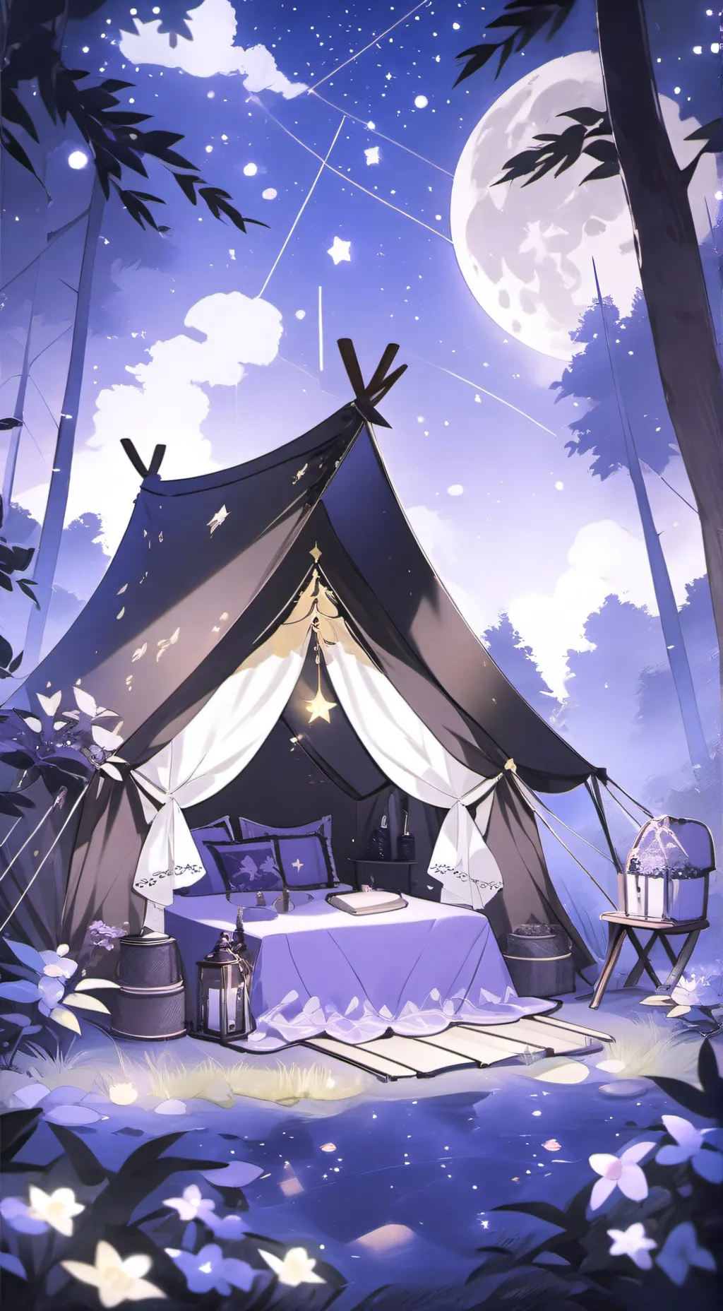 ai character: 🎀camping group🎀 background