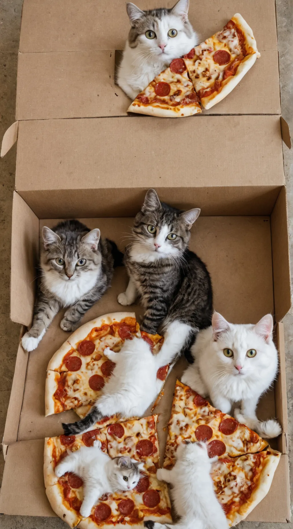 ai character: gato pizza background