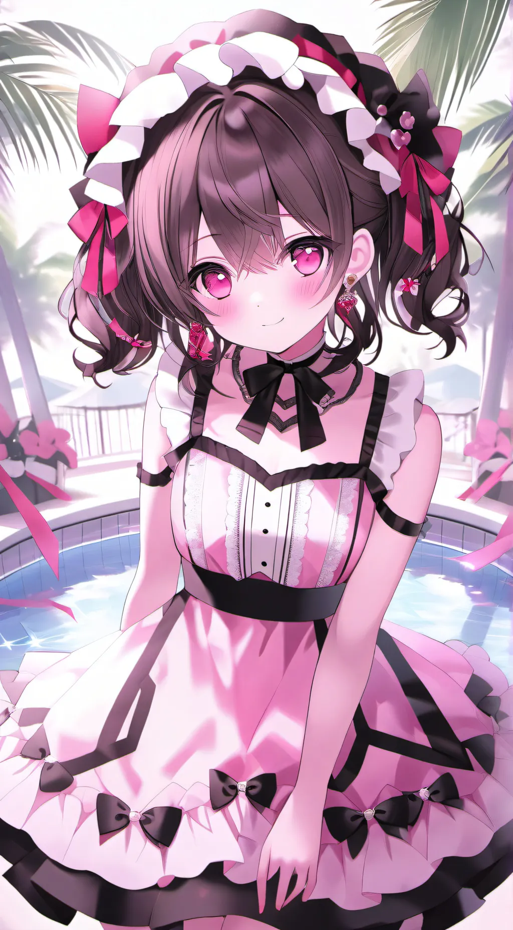 ai character: Pool party  background