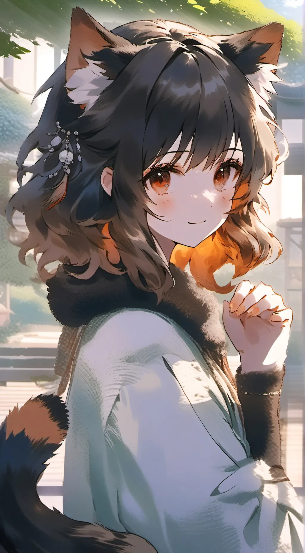 ai character: Tortie Sunbeam background