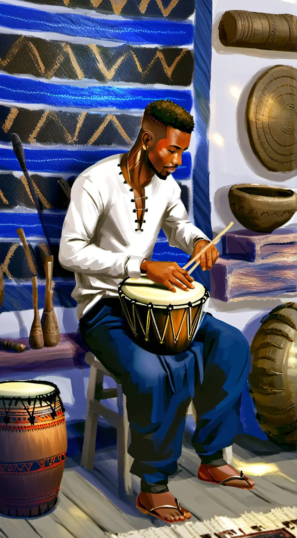 ai character: black man work background