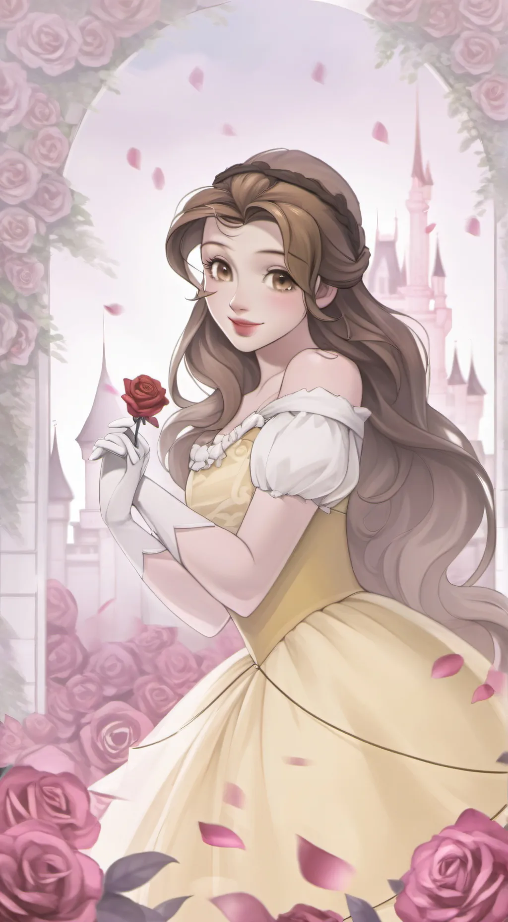 ai character: 🌹🥀~belle~🥀🌹 background