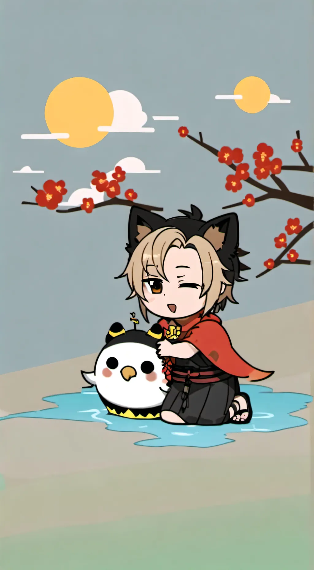 ai character: Katie boyfriend Ja  background