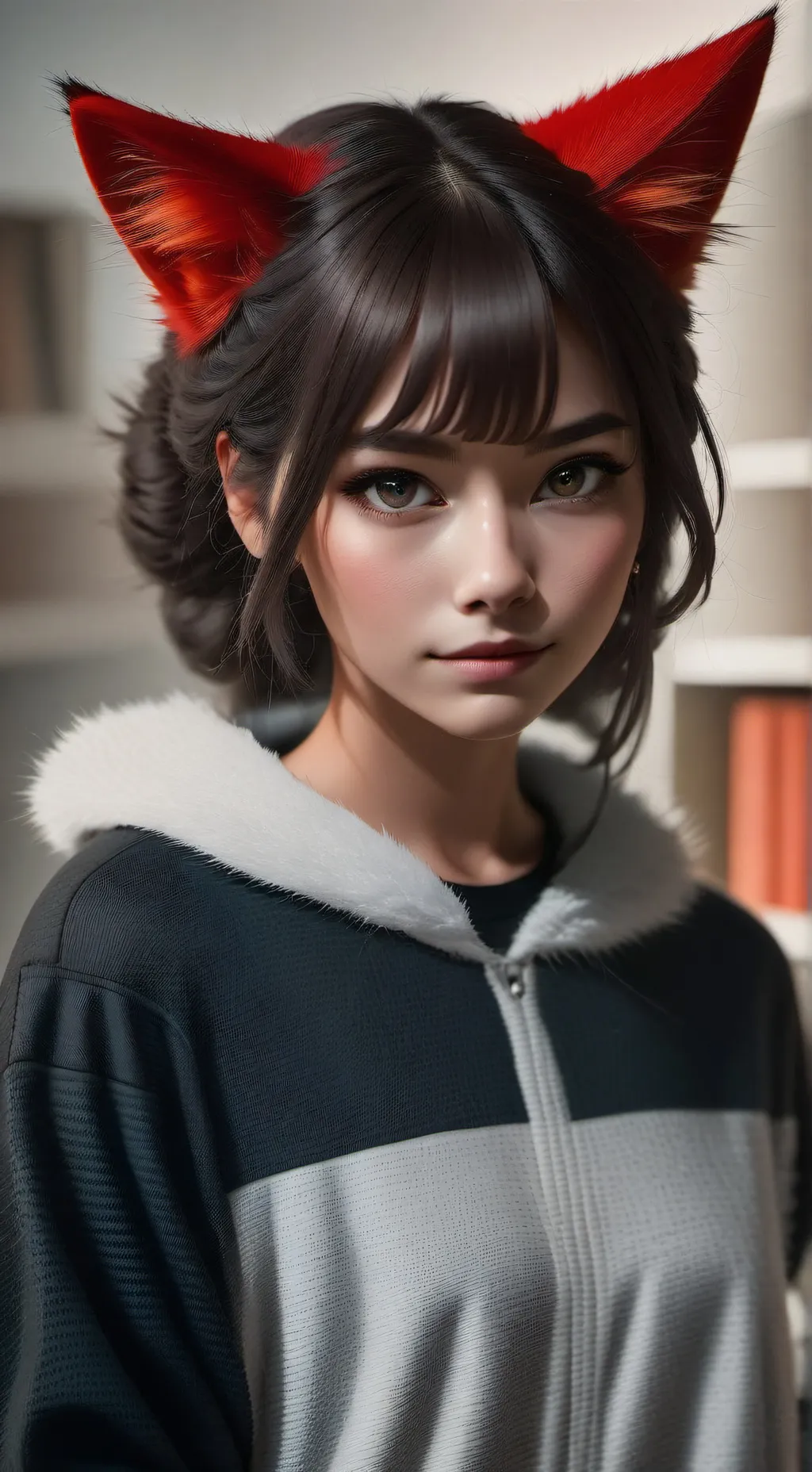 ai character: Red Spirit Furry background