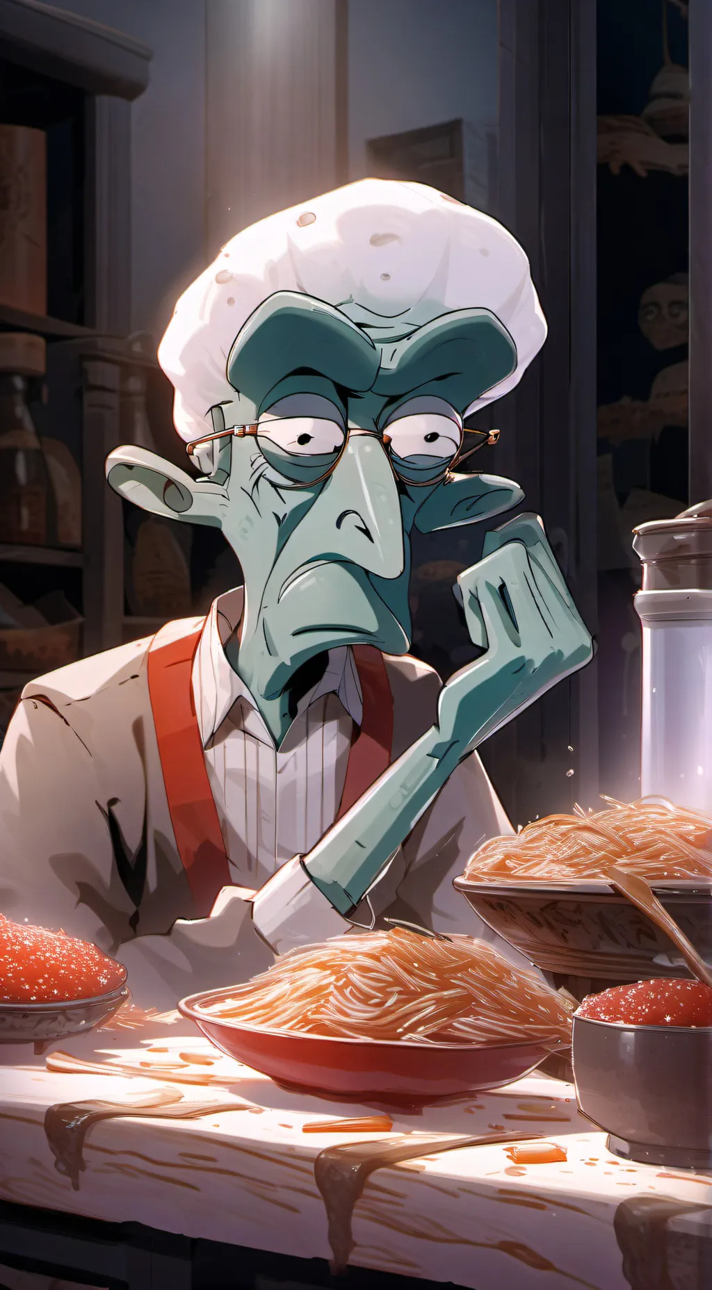 ai character: squidward background