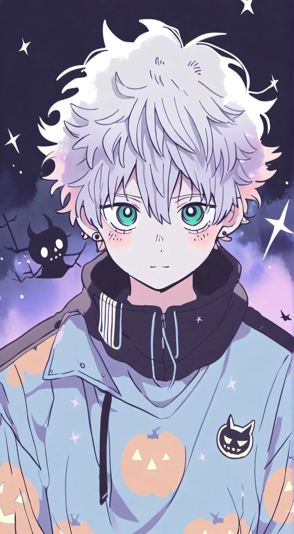 ai character: mha en Halloween! background