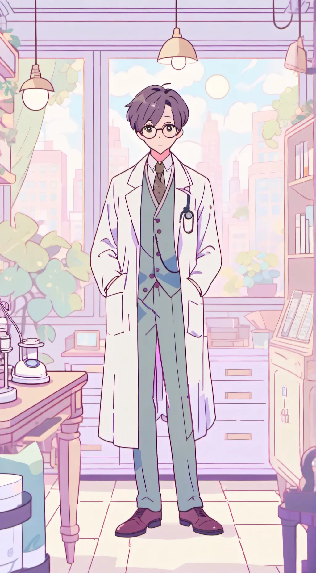 ai character: Docteur Léo  background
