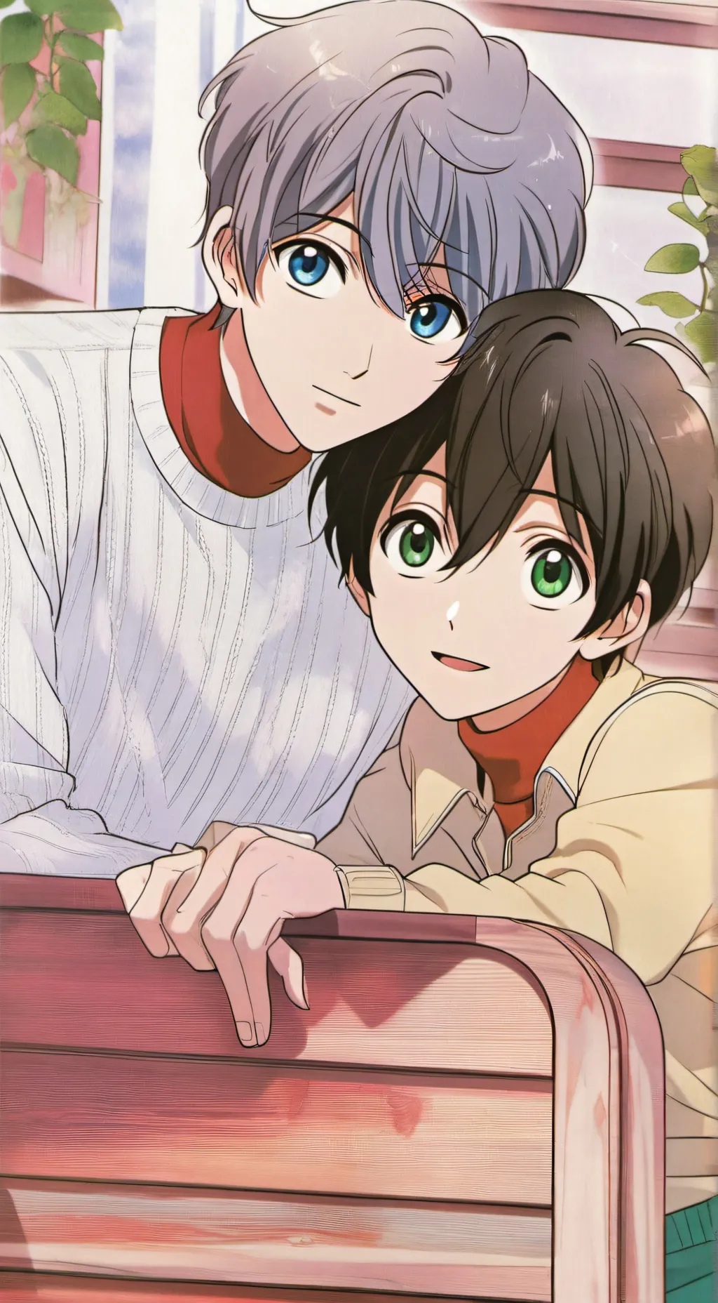 ai character: noah and Alex  background