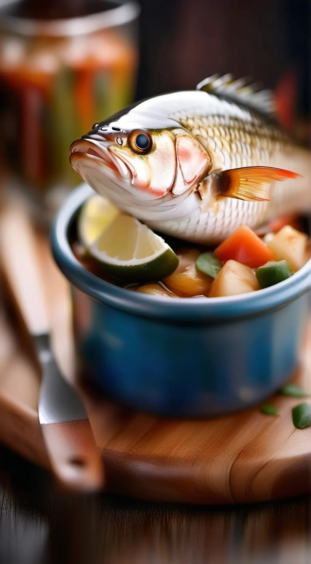 ai character: Darwin el pez 🐠 background