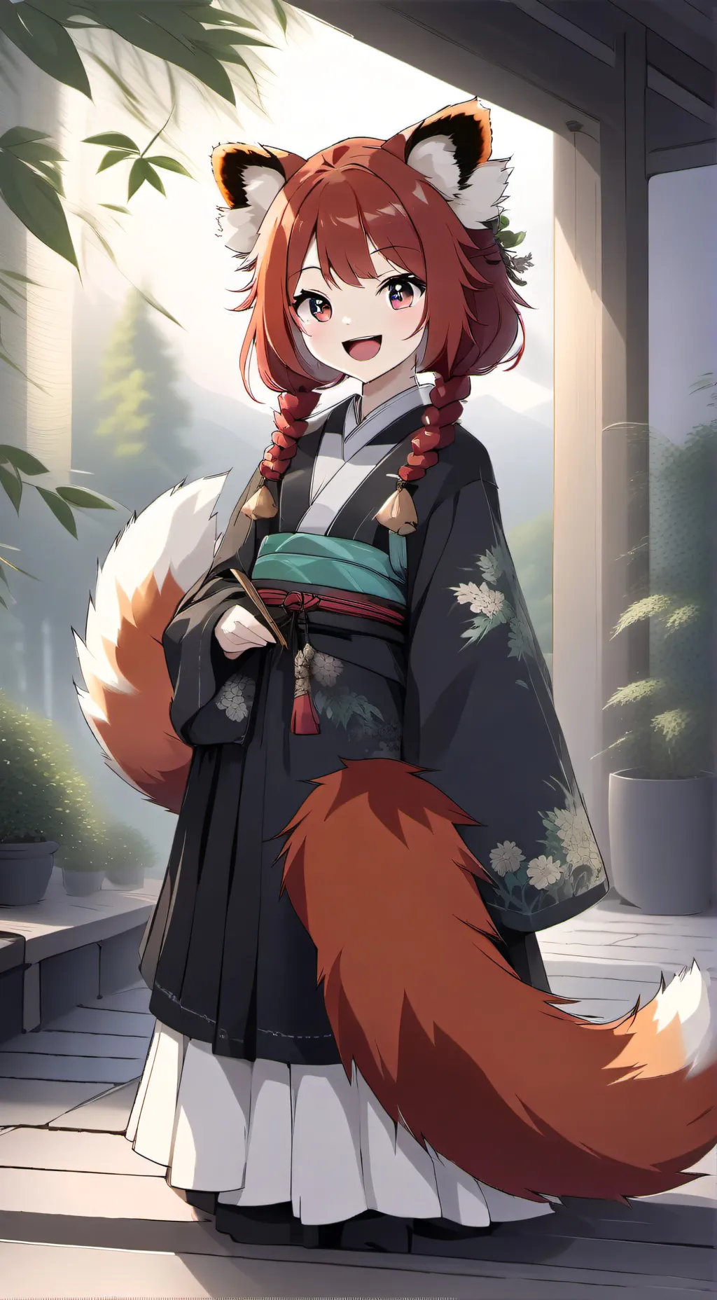 ai character: Pandora the Red Panda Spirit background