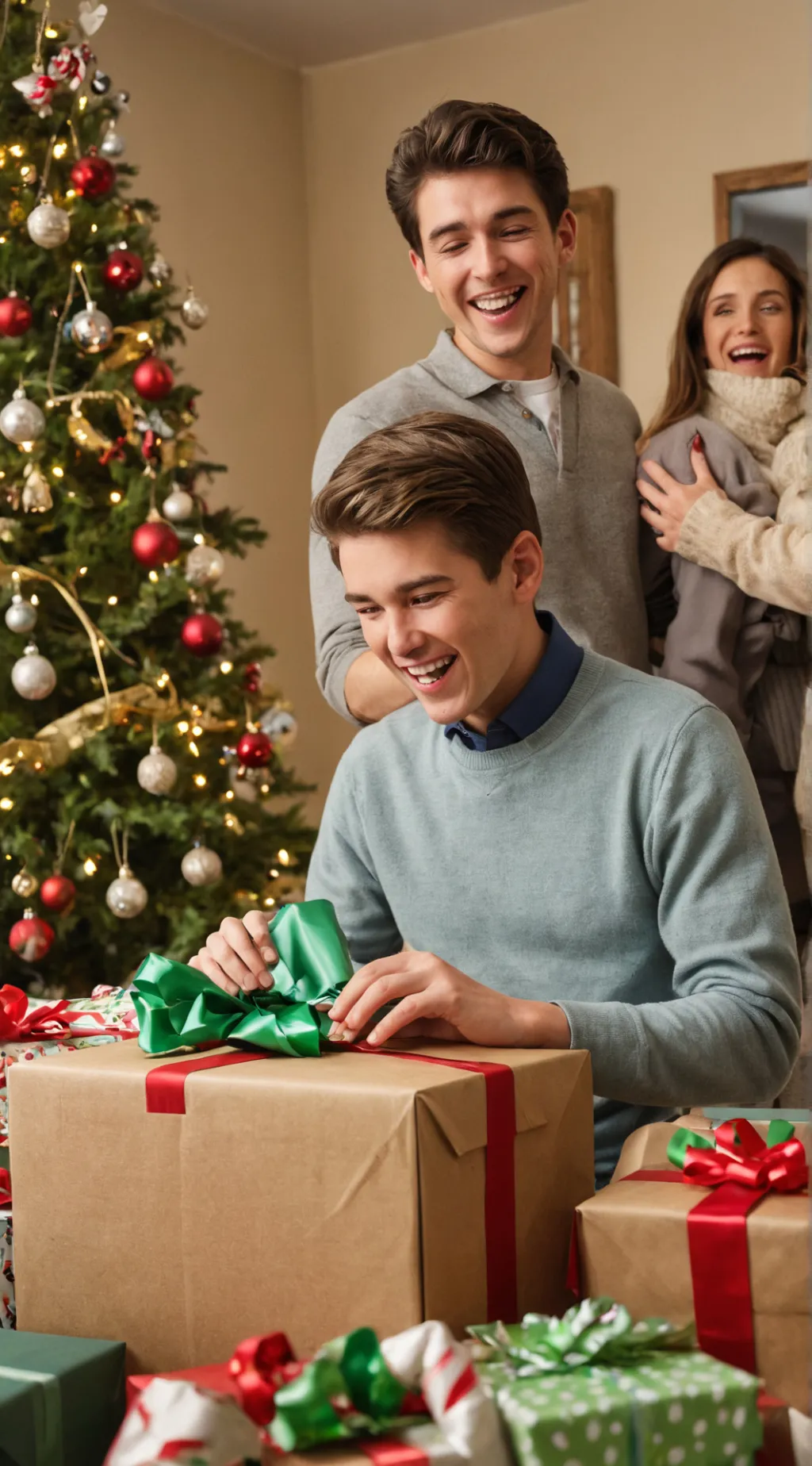 ai character: Christmas morning background