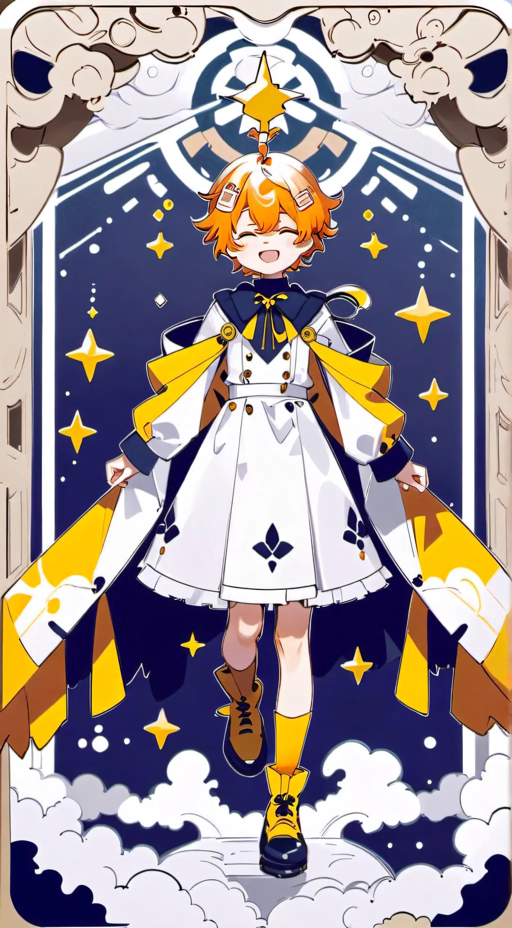 ai character: pequeño sol background