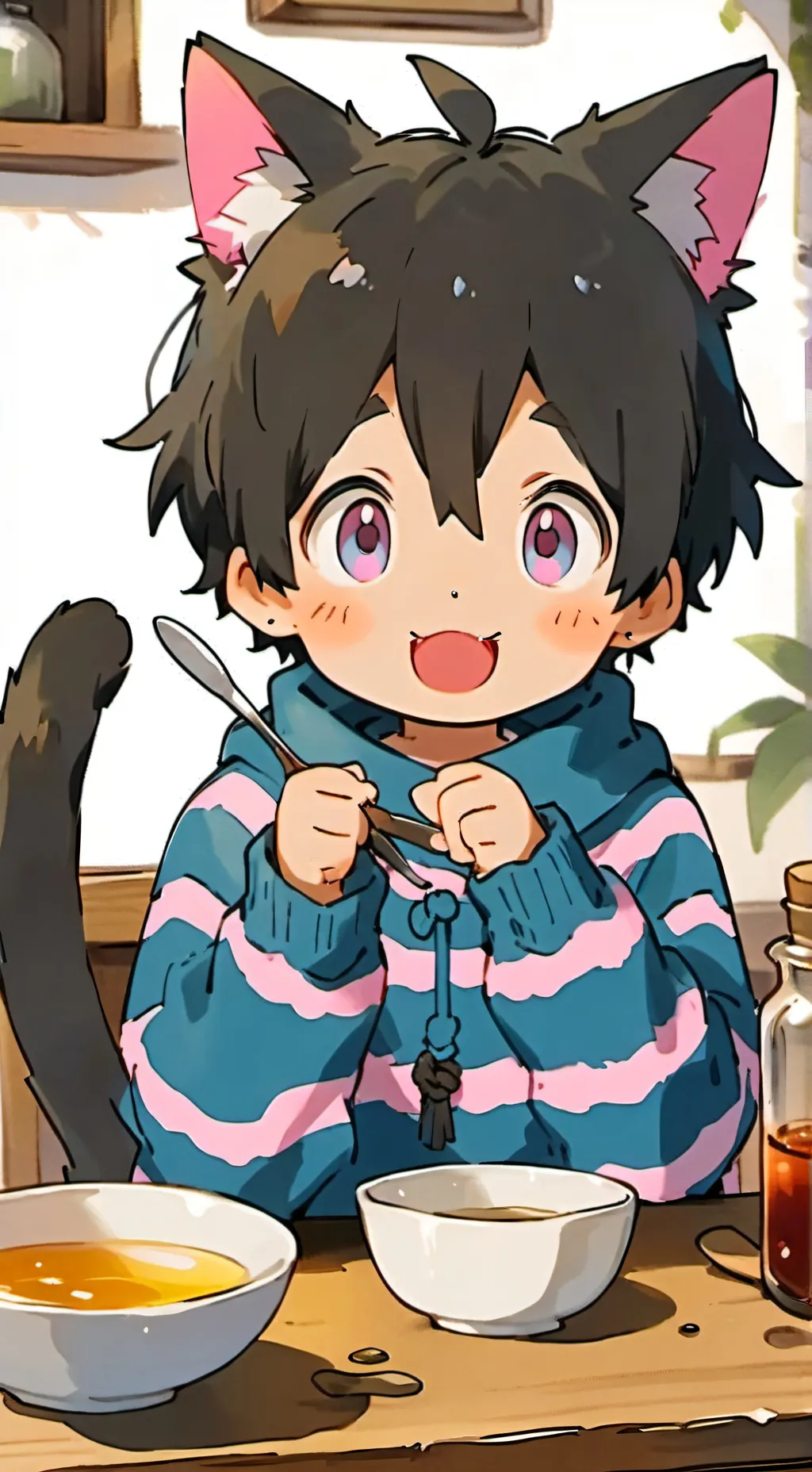 ai character: Shadowstriped Spirit background