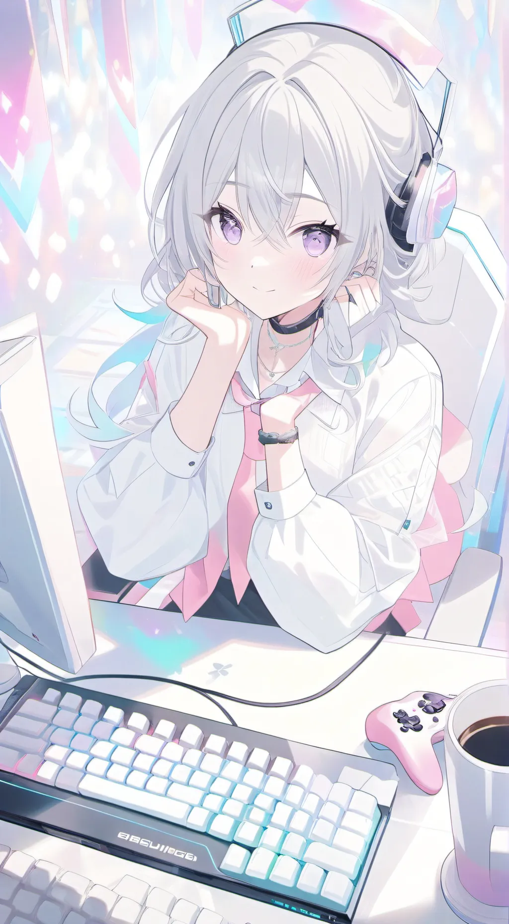 ai character: Greacy streamer background