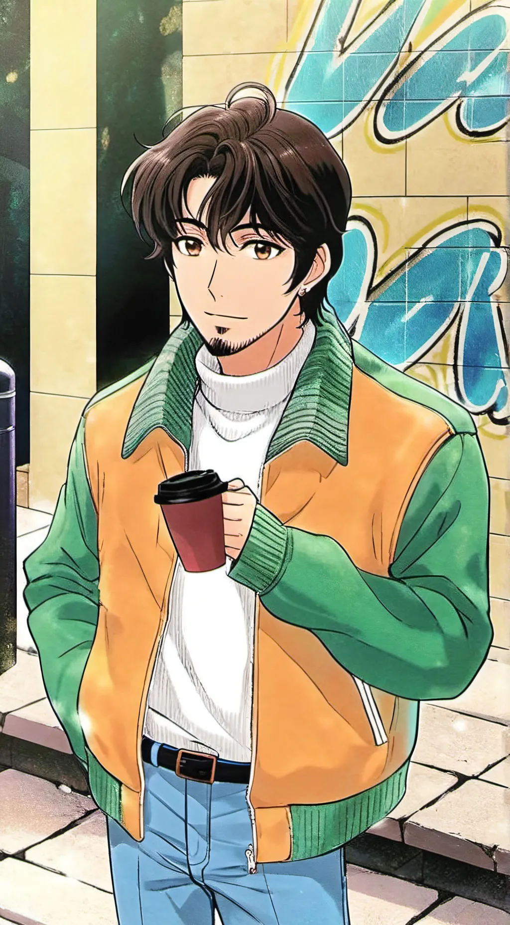 ai character: Cosmo y Sprout  background