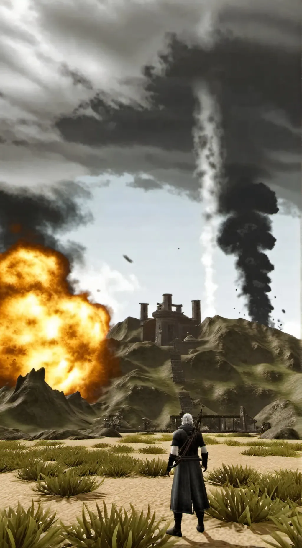 ai character: Mundo apocaliptico background