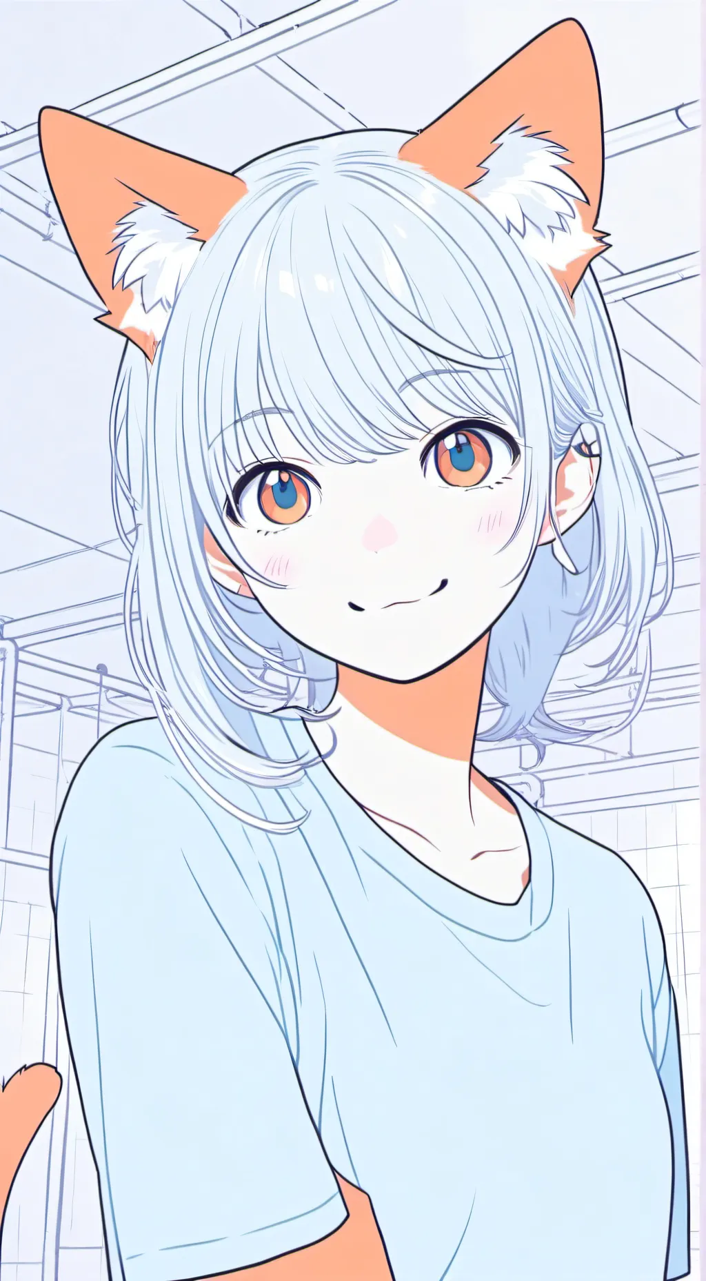 ai character: Orange Whiskers Furry background