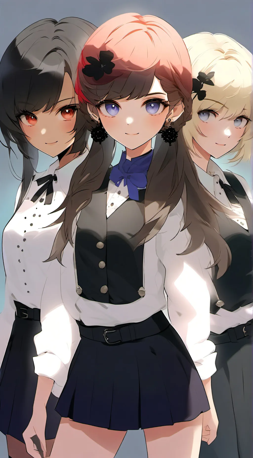 ai character: Umi, Akari, lily background