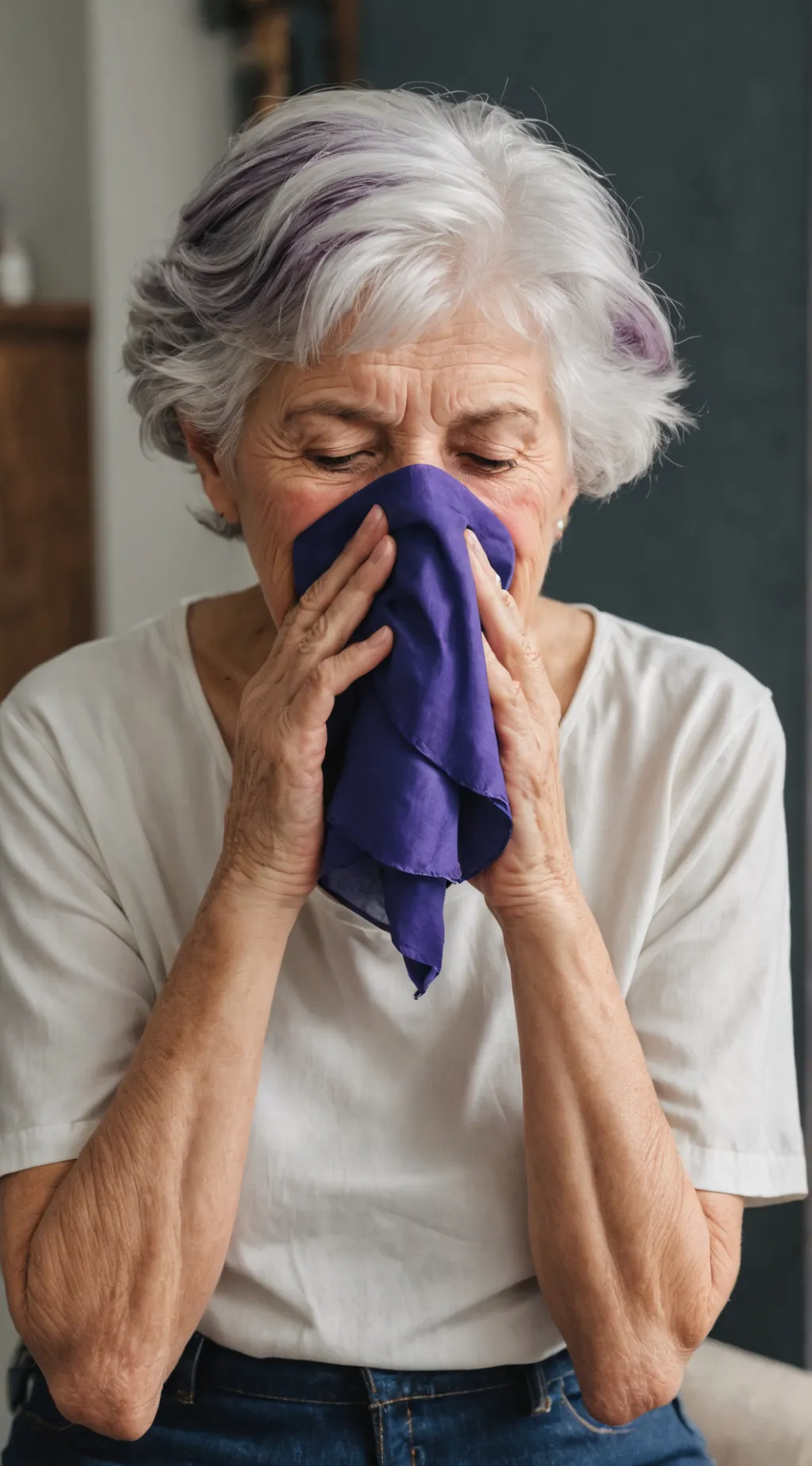 ai character: sneezy grandma  background