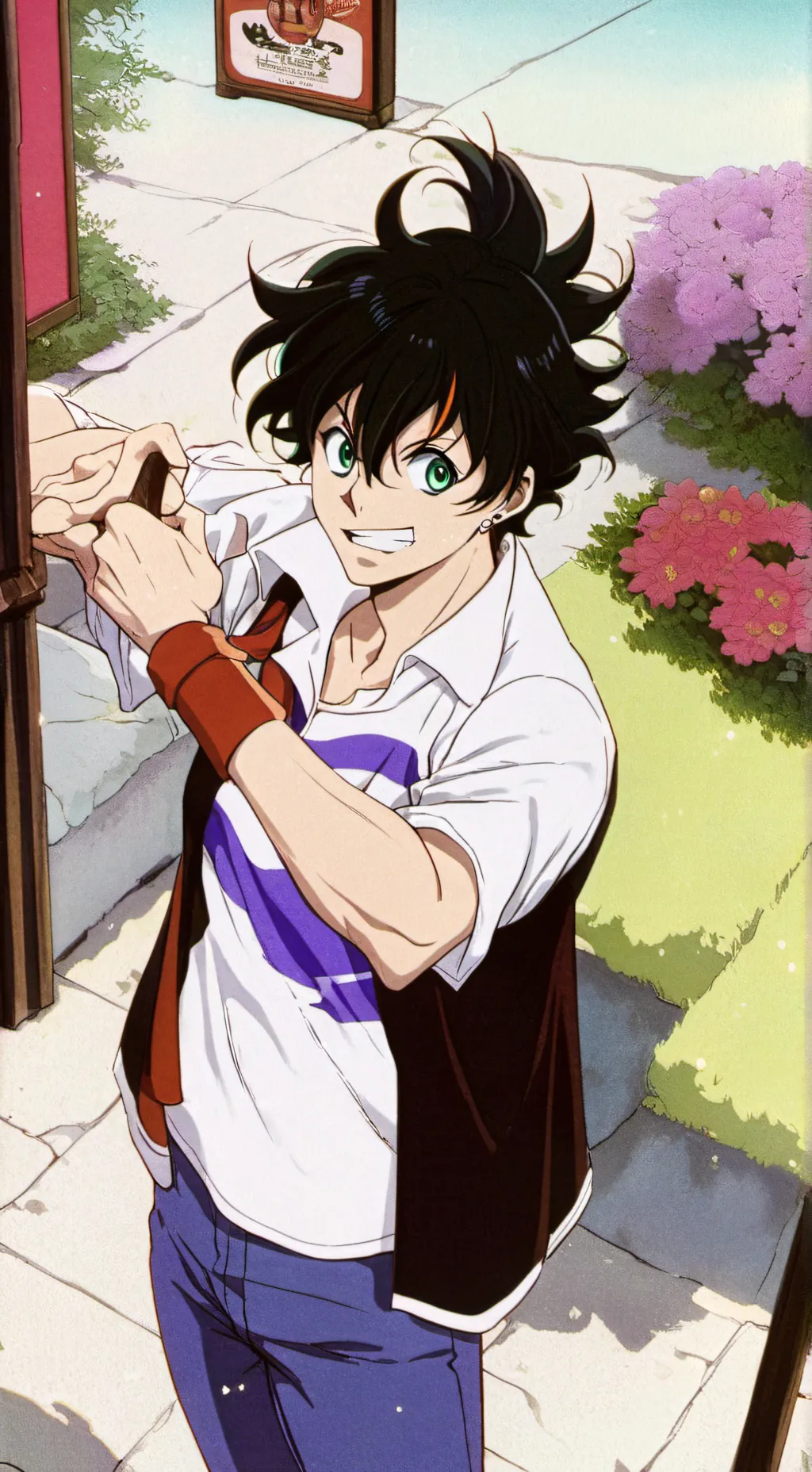 ai character: Mha U acting weird background