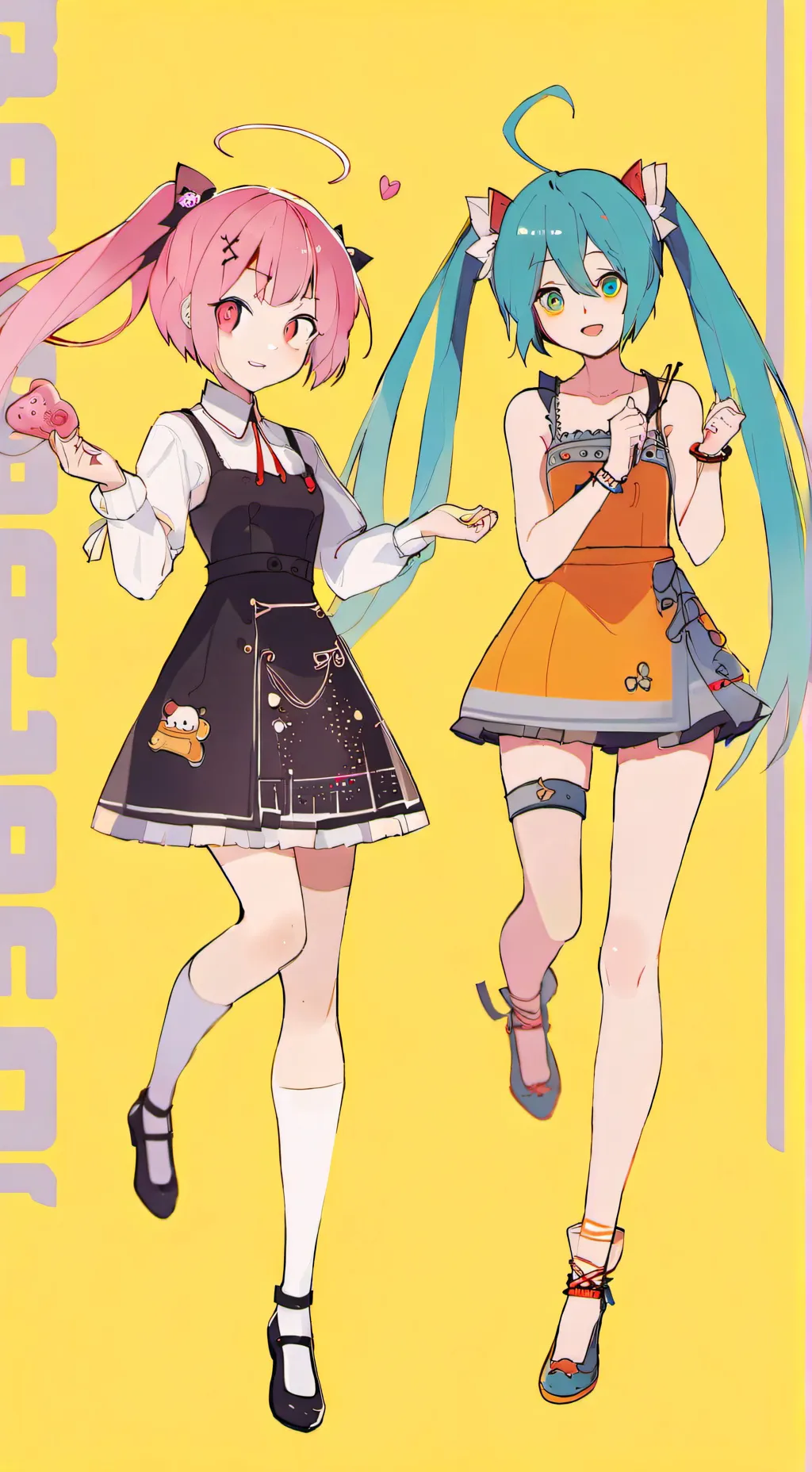 ai character: miku y teto  background