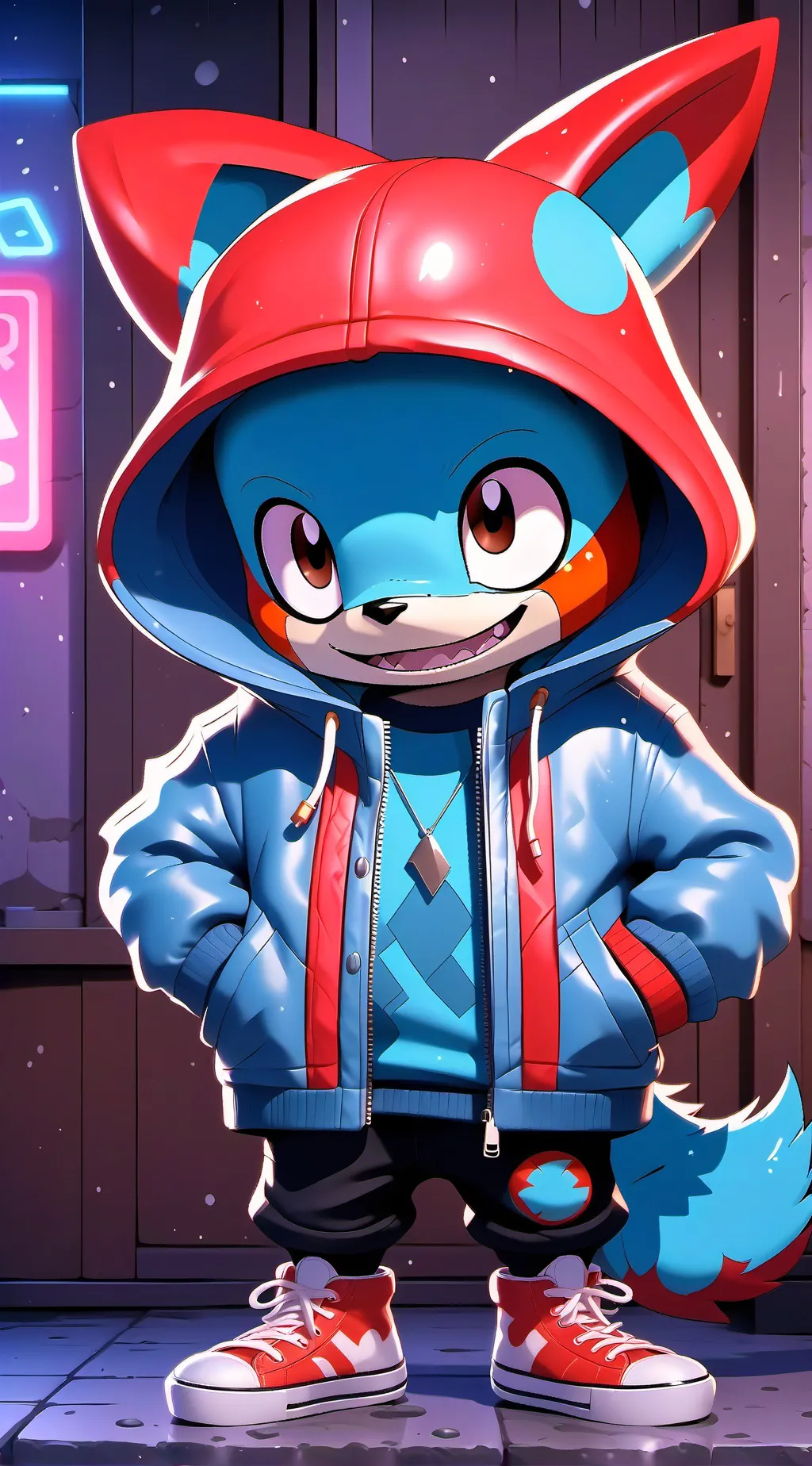 ai character: blue background